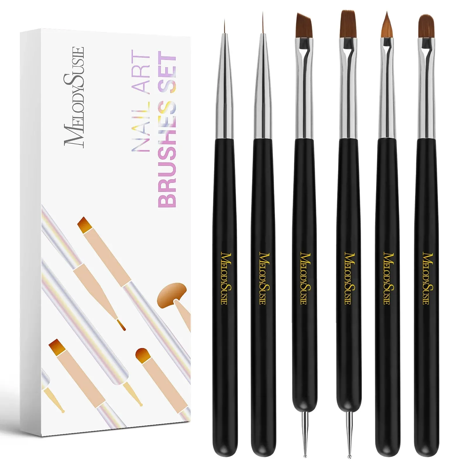 Color Nail Art Brushes Set (6Pcs)