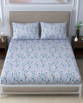 Columbine Floral Polycotton Flat Bedding Set | Double Size | 90 x 108 inches