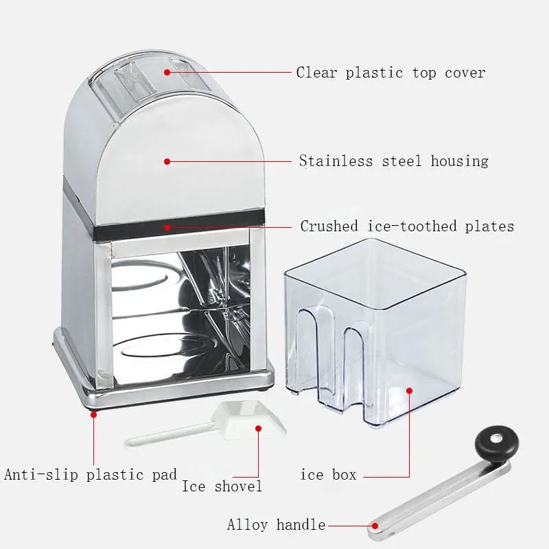 Commercial Bar Shaver Ice Machine Hand Crank Manual Shaved Ice