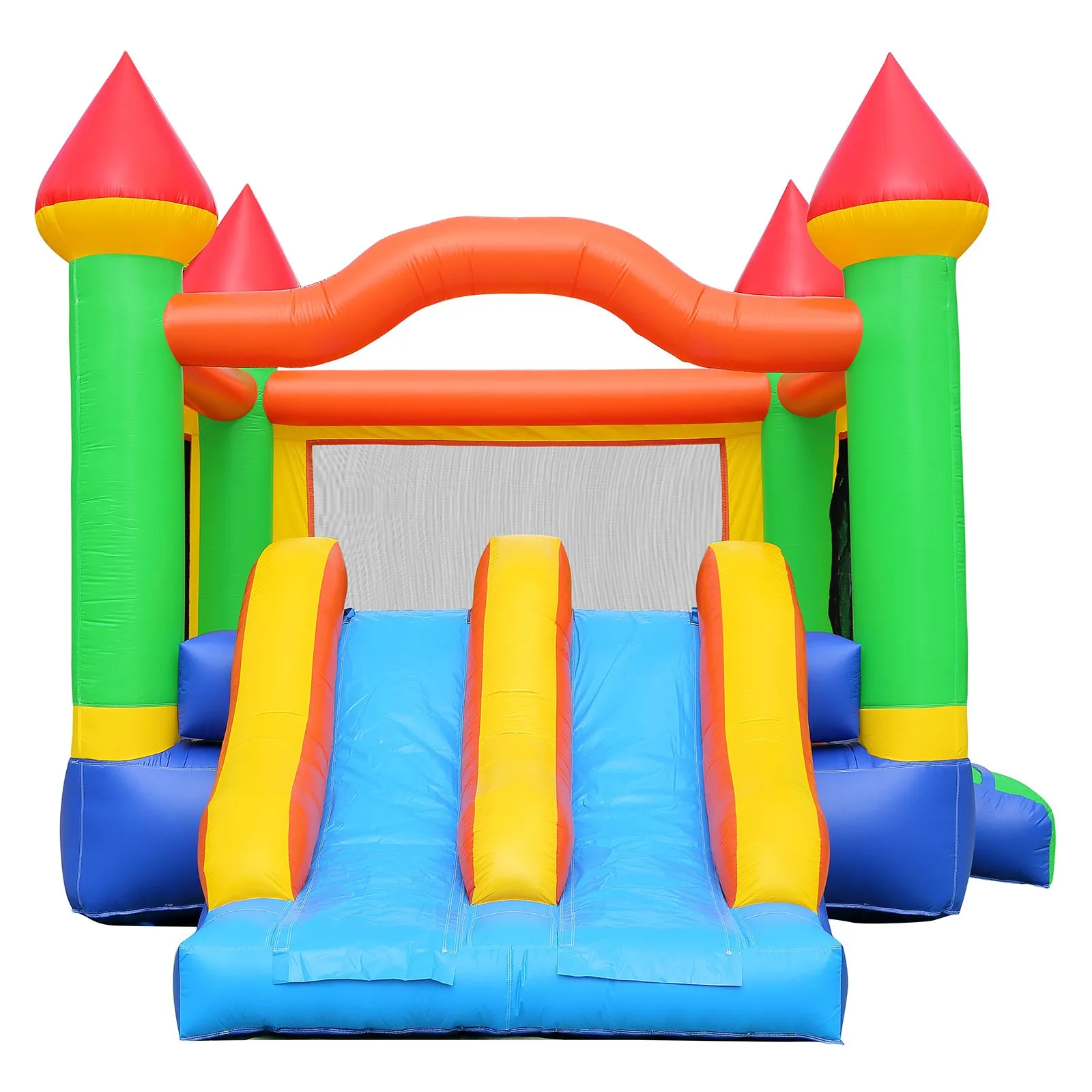 Commercial Bounce House with Double Slide and Climbing Wall