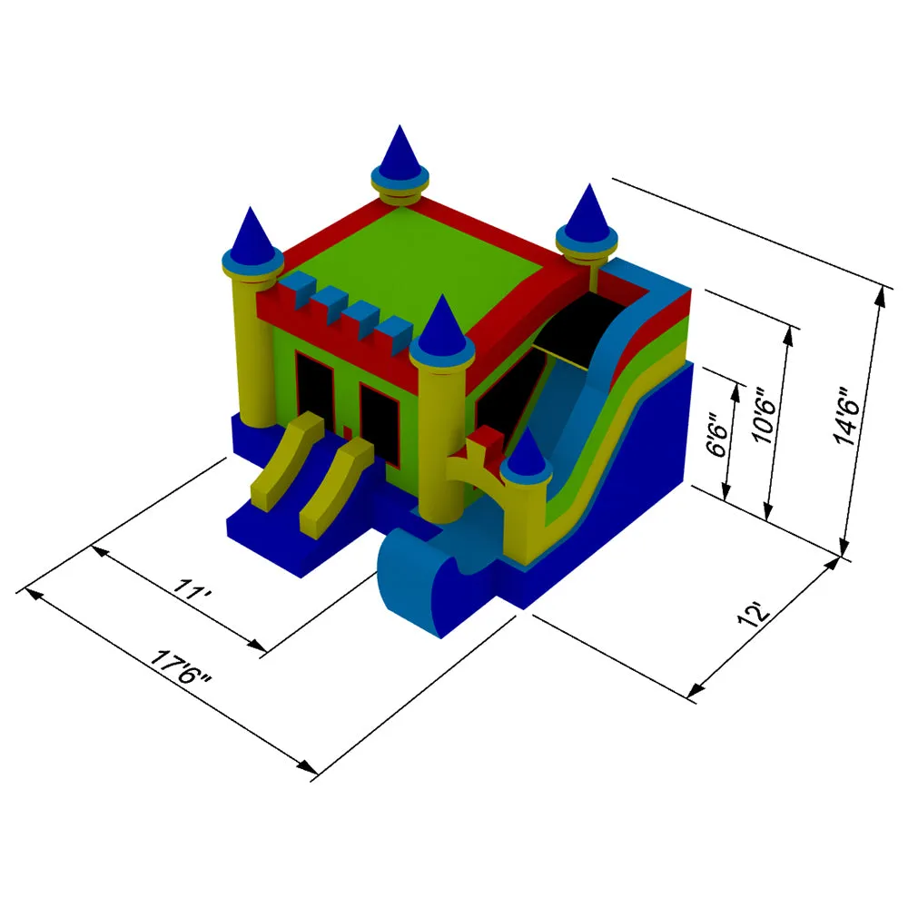 Commercial Castle Bounce House with Slide