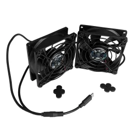 Coolerguys Dual 80x80x25mm USB-C Fans with Grills CG08025L05B2-C