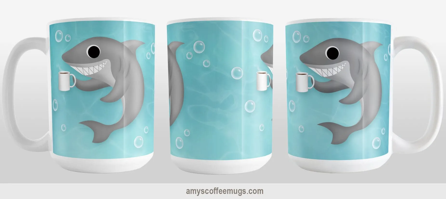 Cute Underwater Coffee Shark Mug