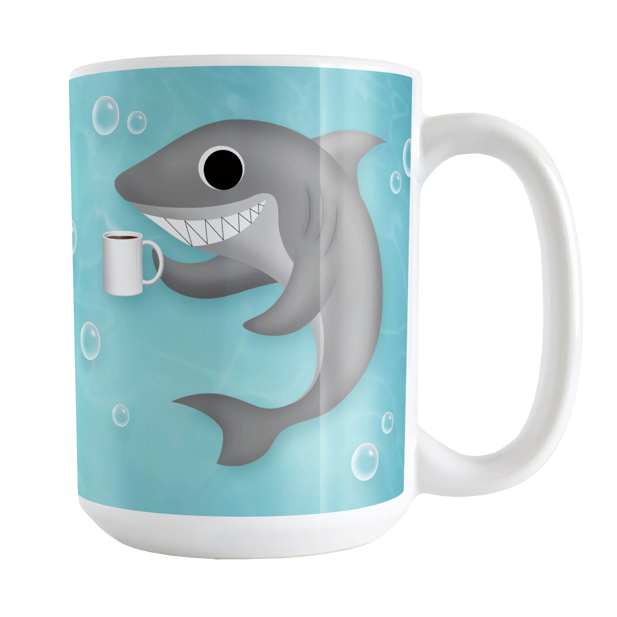 Cute Underwater Coffee Shark Mug