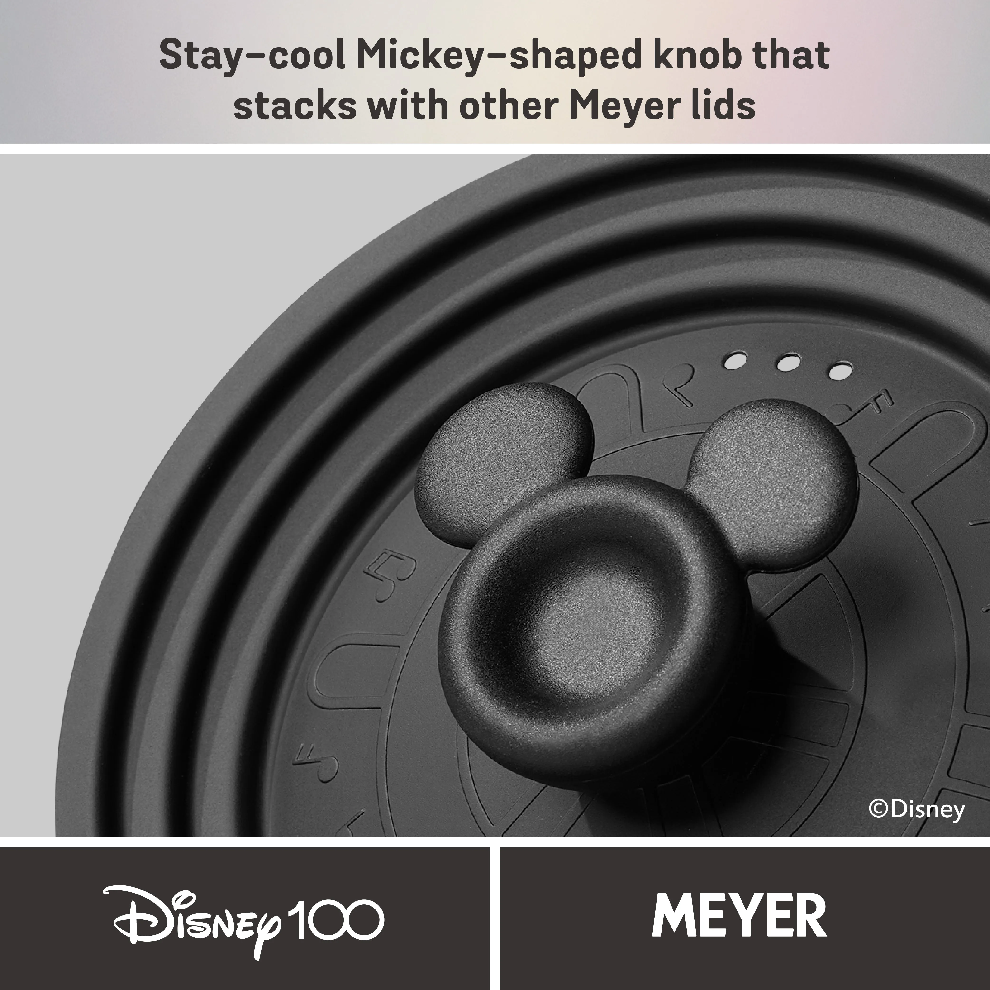 Disney 100 Anniversary Steamboat Willie Stackable Non-Stick Pan Set - 4 Pieces