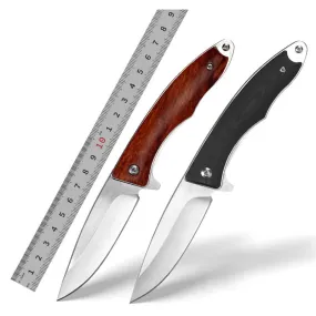 Durable 9Cr18Mov Folding Knife With Wooden Handle Outdoor Pocket Knife Tactical Hunting Survival Camping Edc Knife