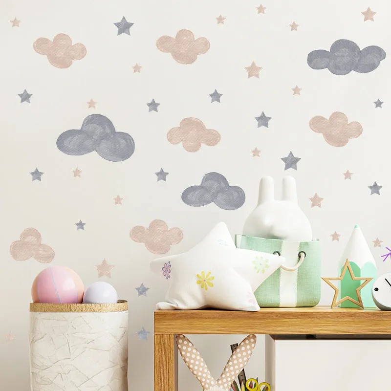 Earthy Clouds Nursery Wall Decal Stickers