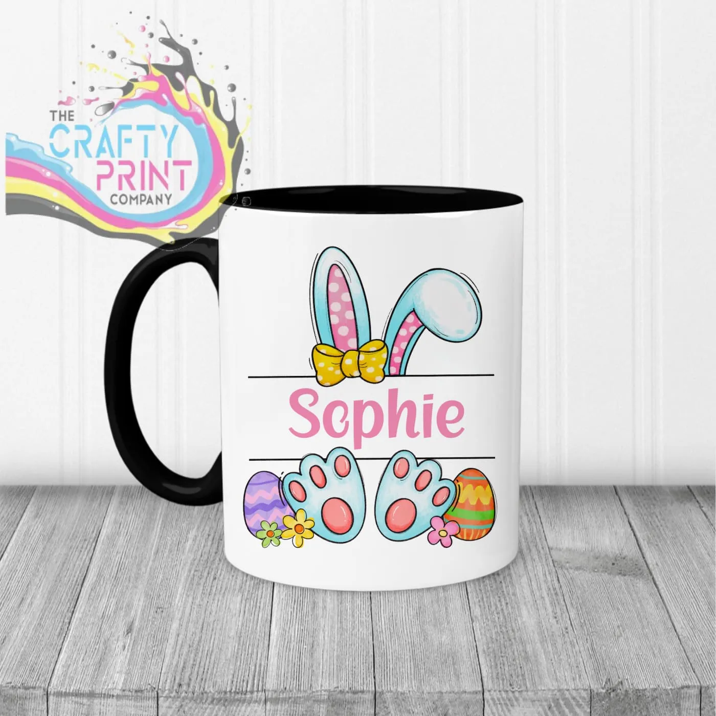 Easter Bunny Ears Feet Personalised Mug