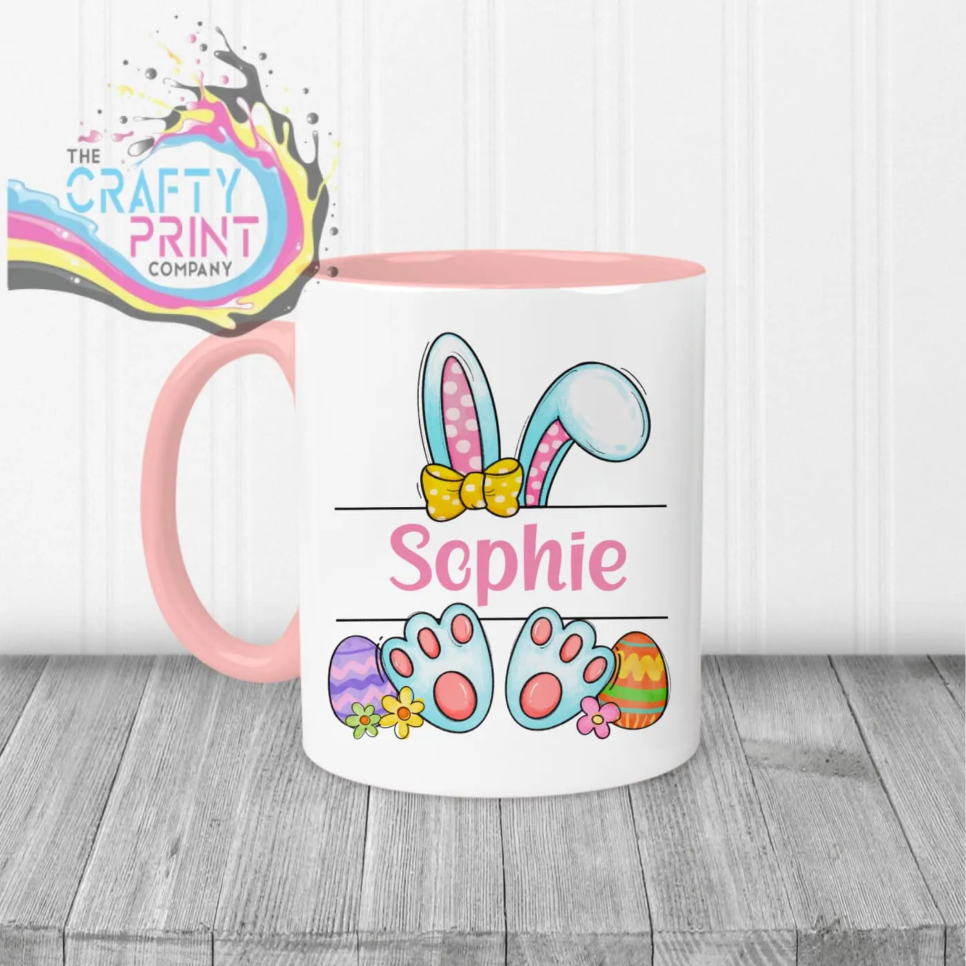 Easter Bunny Ears Feet Personalised Mug