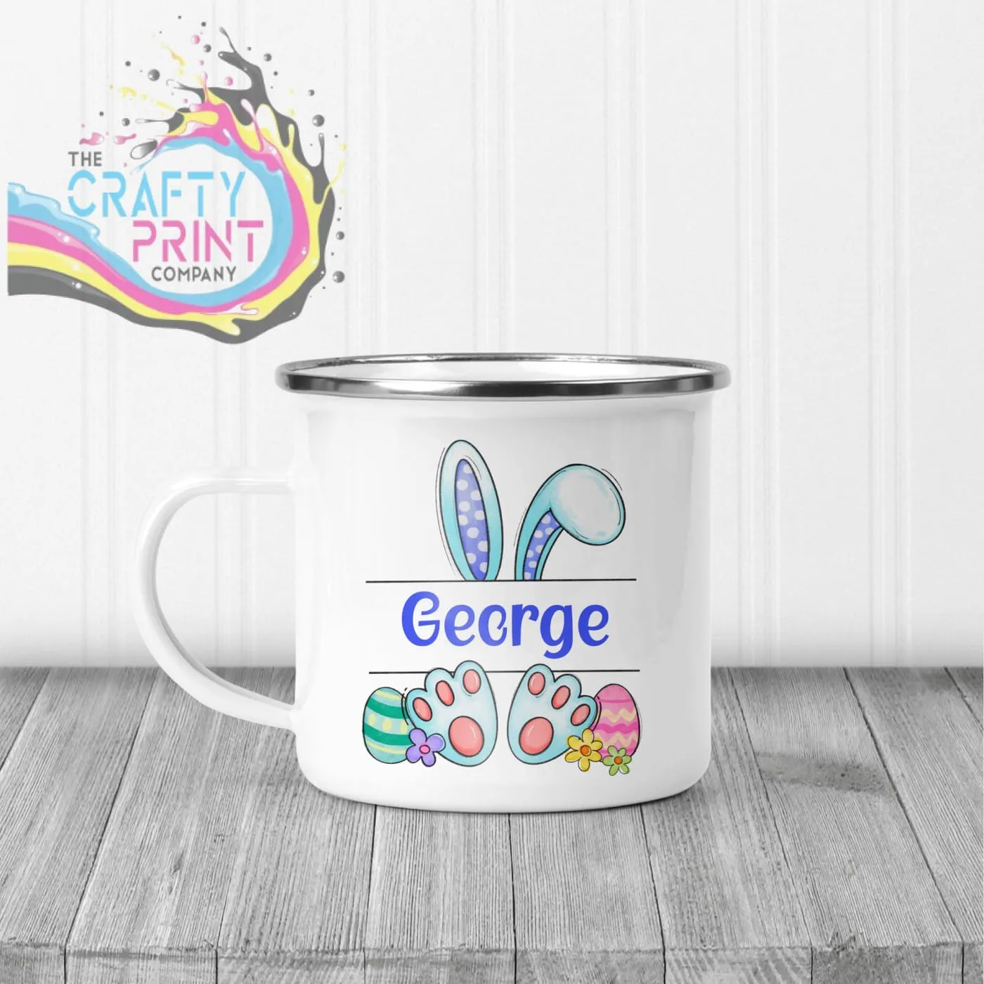 Easter Bunny Ears Feet Personalised Mug