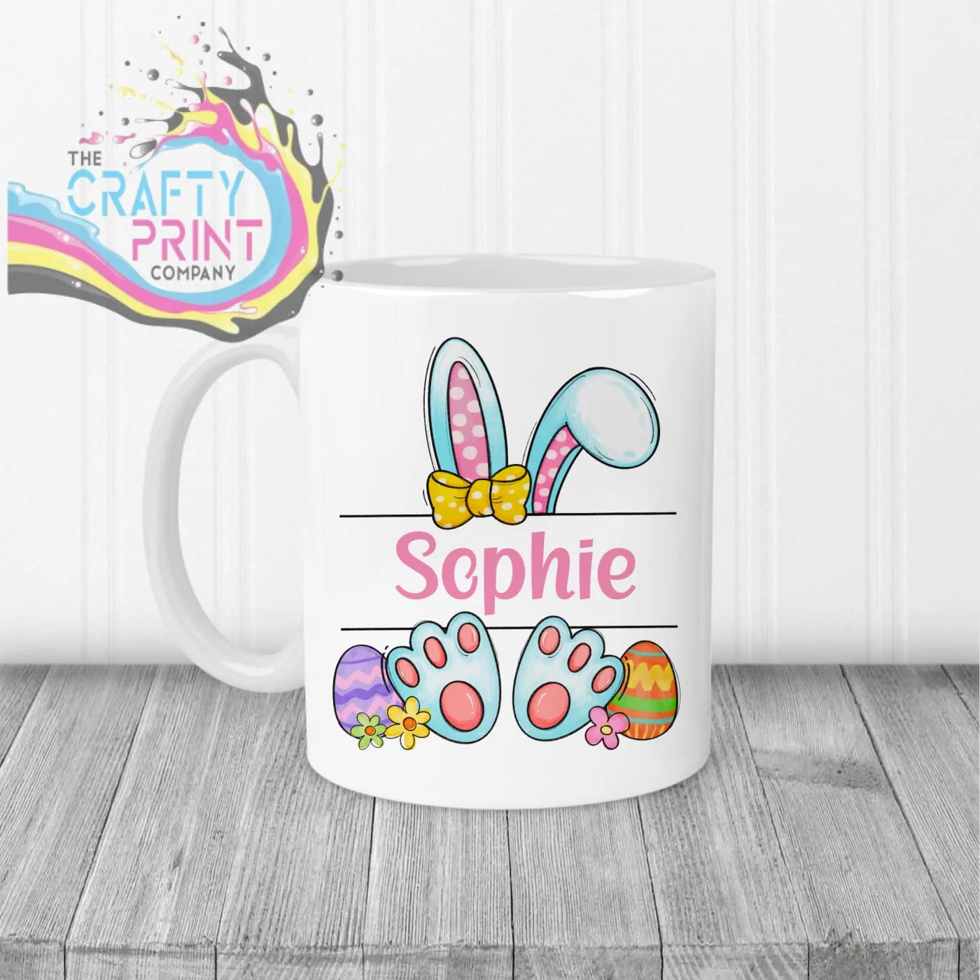 Easter Bunny Ears Feet Personalised Mug