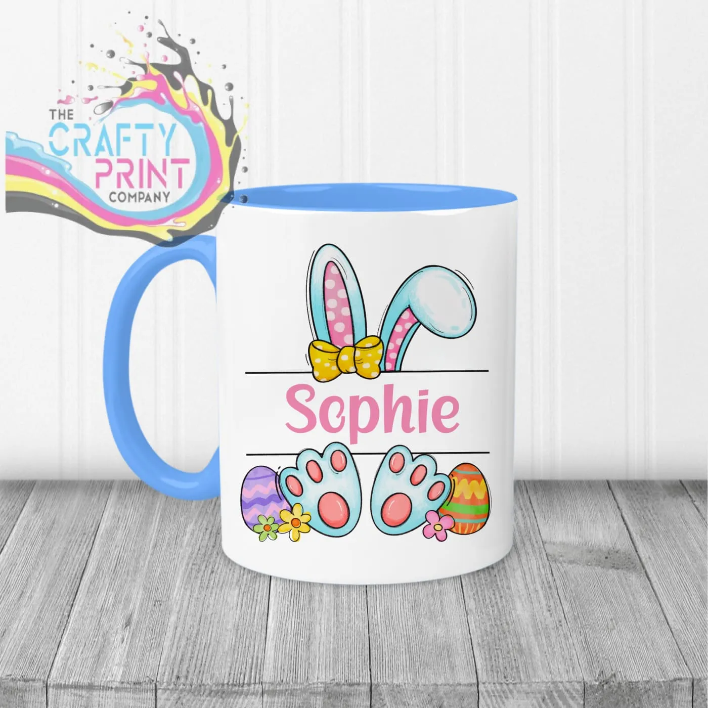 Easter Bunny Ears Feet Personalised Mug