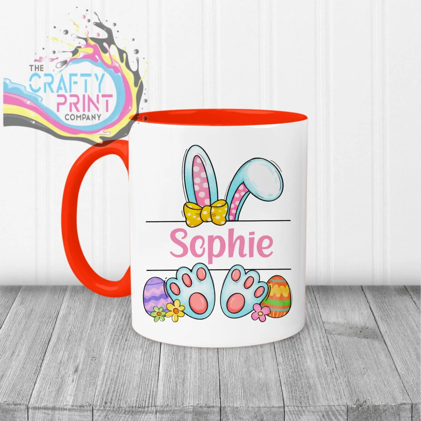 Easter Bunny Ears Feet Personalised Mug