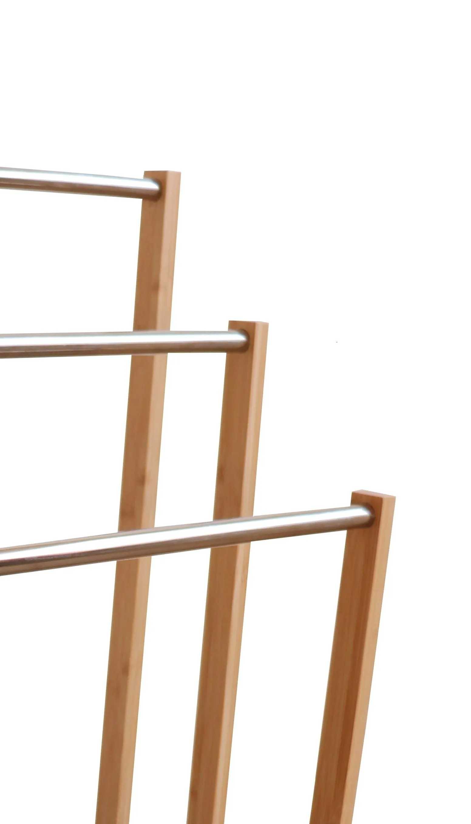 Eco-Friendly 3-Tier Bamboo Metal Towel Rack Freestanding