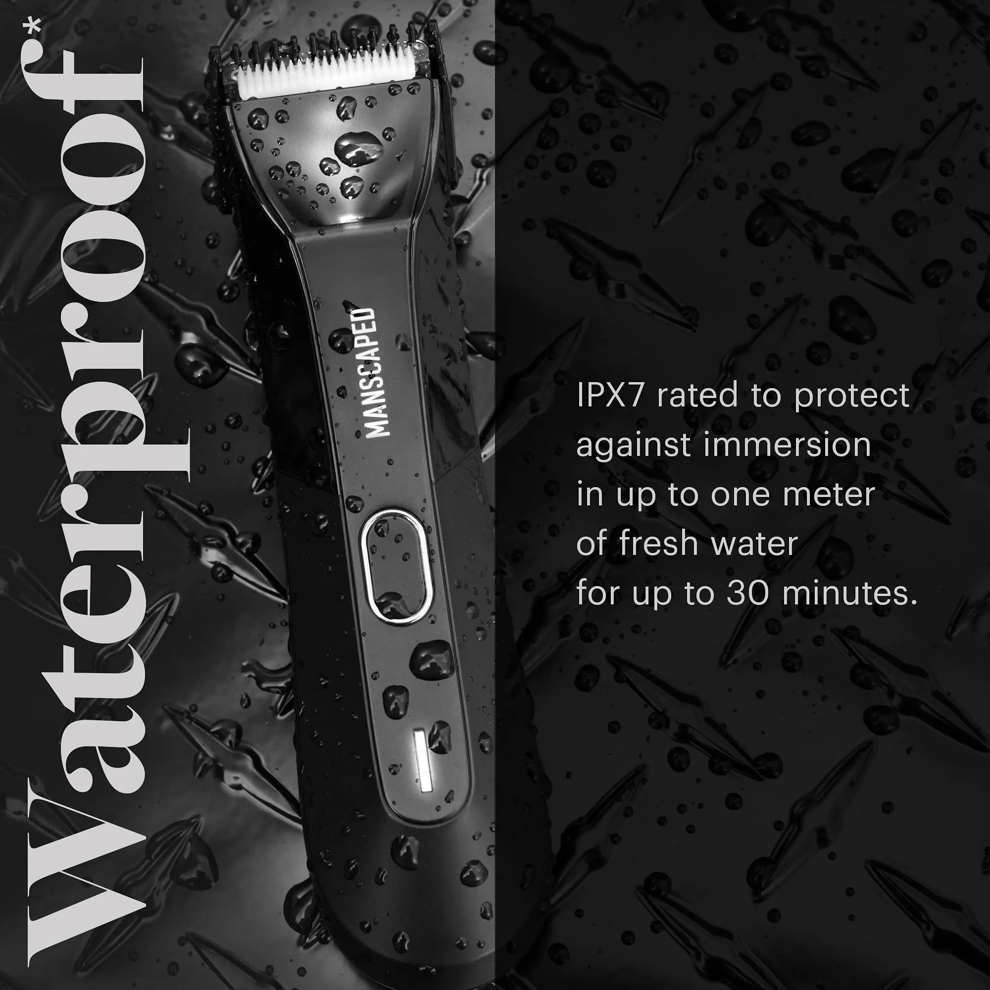 Electric Groin Hair Trimmer, Replaceable Skin Safe Ceramic Blade Heads, Waterproof Wet/Dry Clippers, Rechargeable, Wireless Charging, Male Hygiene Grooming Razor