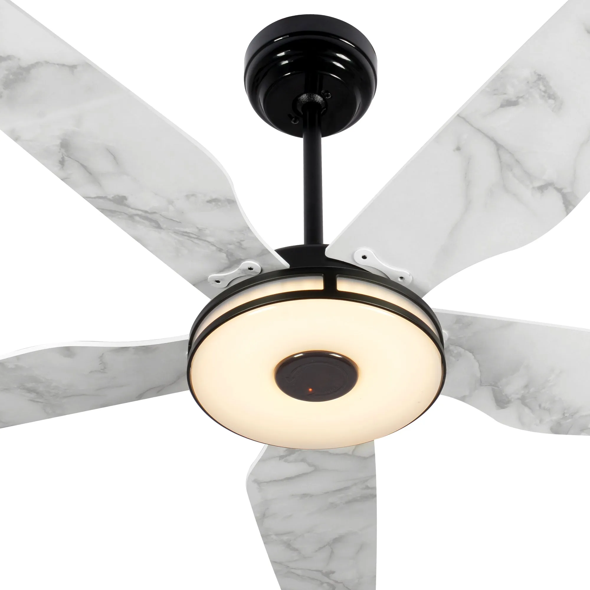 ELIRA 52 inch 5-Blade Smart Ceiling Fan with LED Light Kit & Remote - Black/Marble Pattern