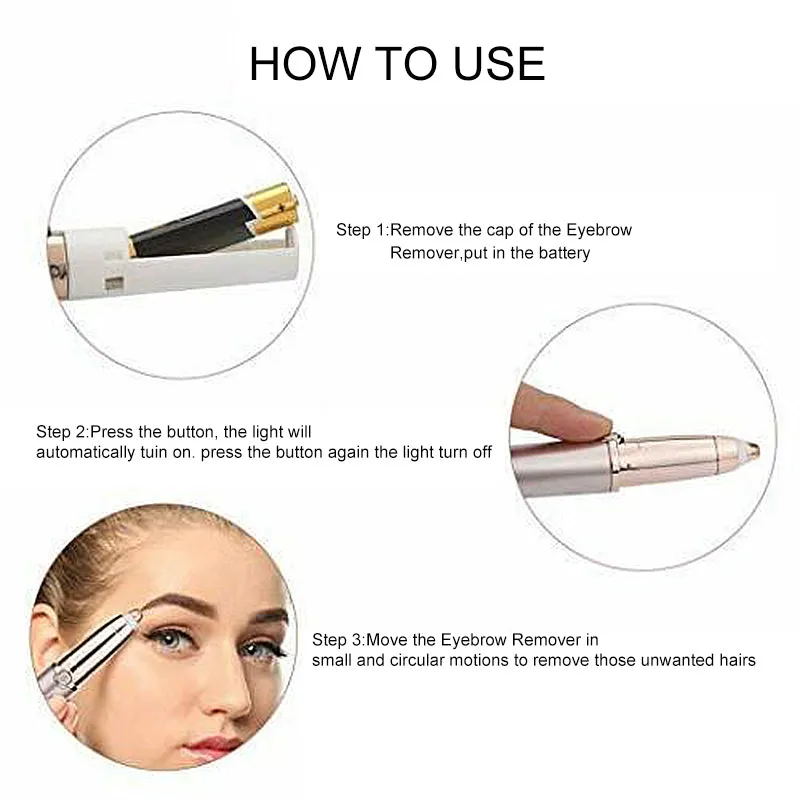 Eyebrow Trimmer Lipstick Brows Pen Hair Remover Painless