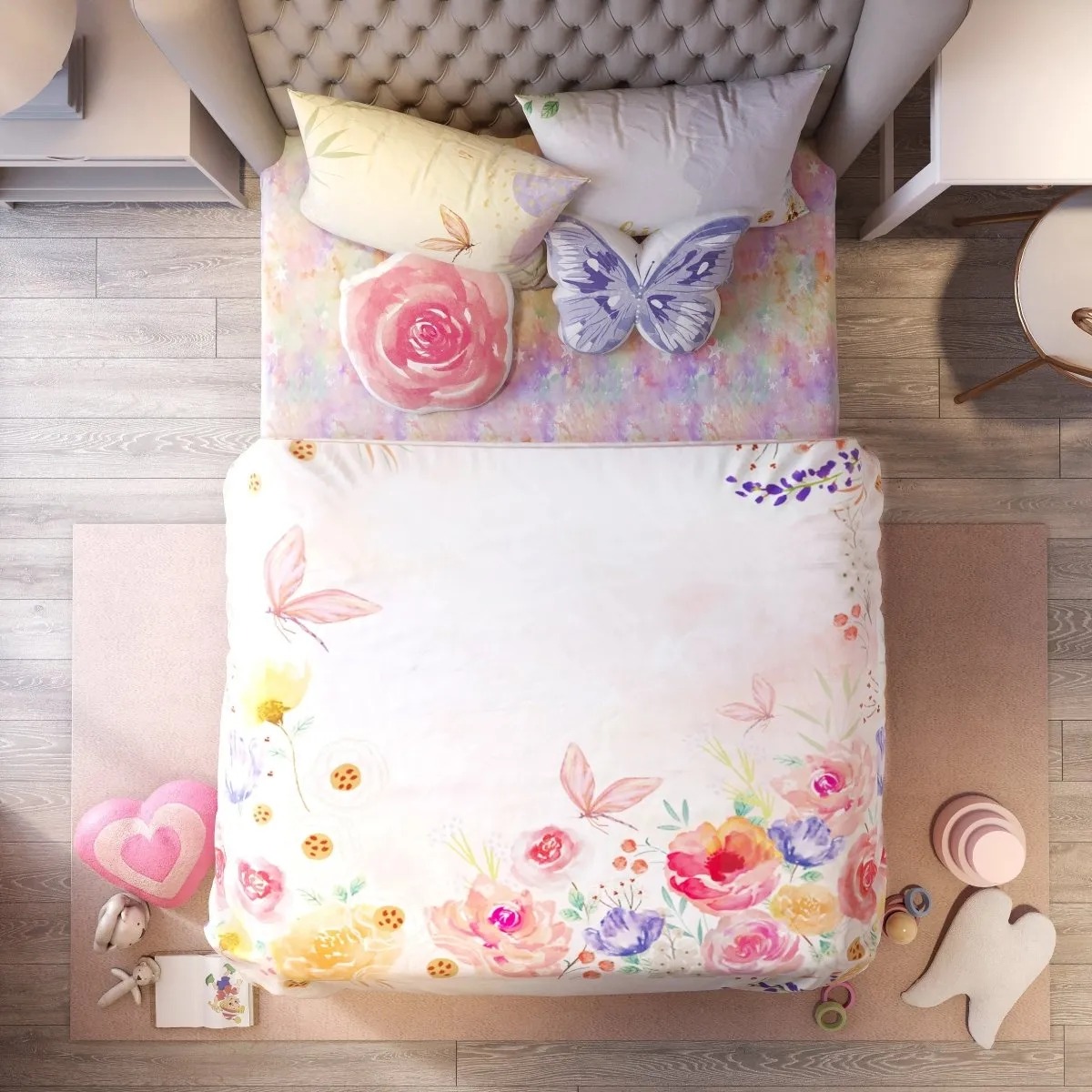 Fancy Fluff Kids Double Full Bed Set- Secret Garden