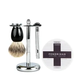 Fendrihan 4-Piece Wet Shaving Set with Safety Razor and Badger Shaving Brush, Save $30