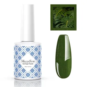 Fleurwee Gel Nail Polish Plant-based 0.5 fl oz/15ml - P52 Monstera Green - Glitter