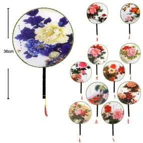 Flower Round Hand Fan 063FL (12 units)