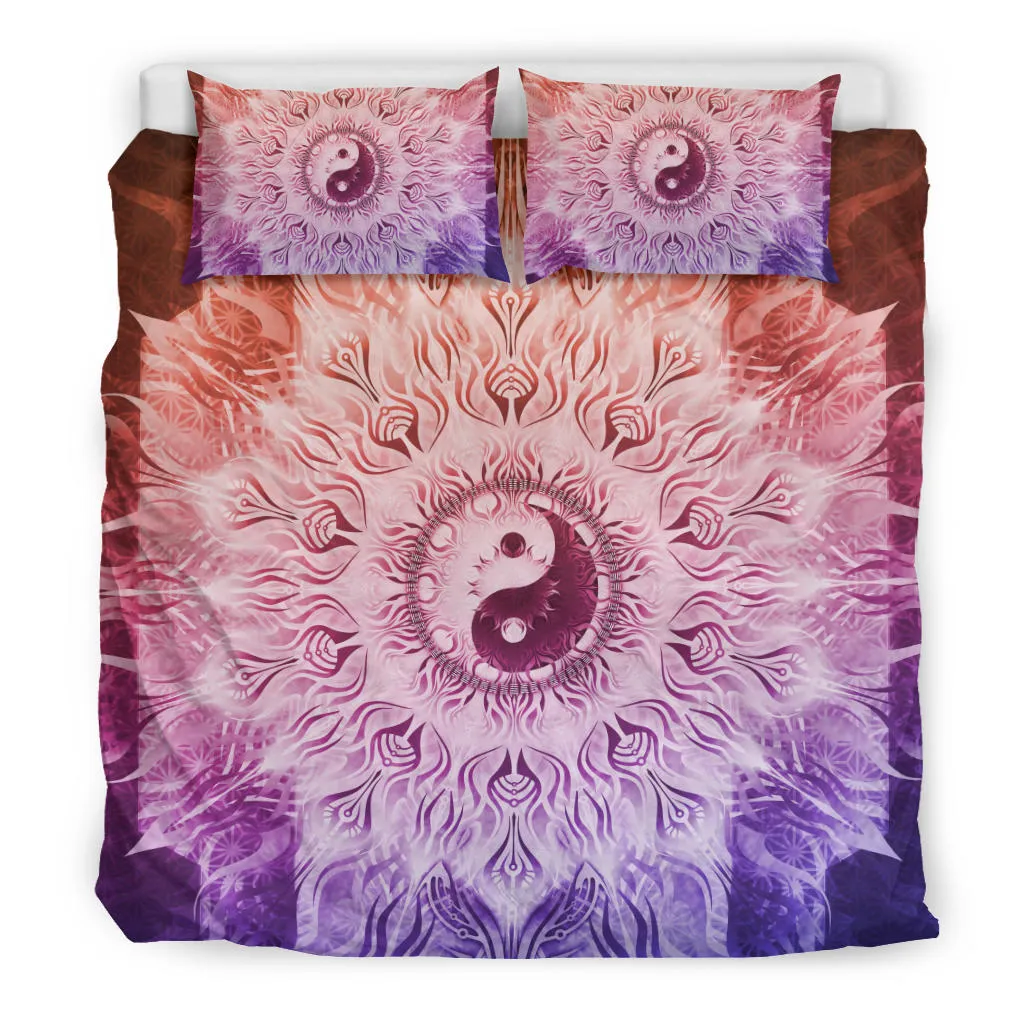 Fractalized Rainbow Yin & Yang Mandala | Bedding Set | Mandalazed