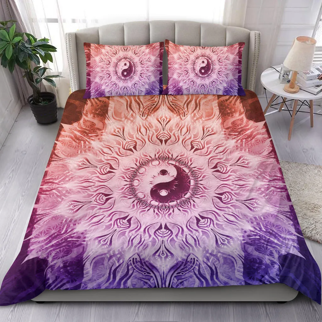 Fractalized Rainbow Yin & Yang Mandala | Bedding Set | Mandalazed