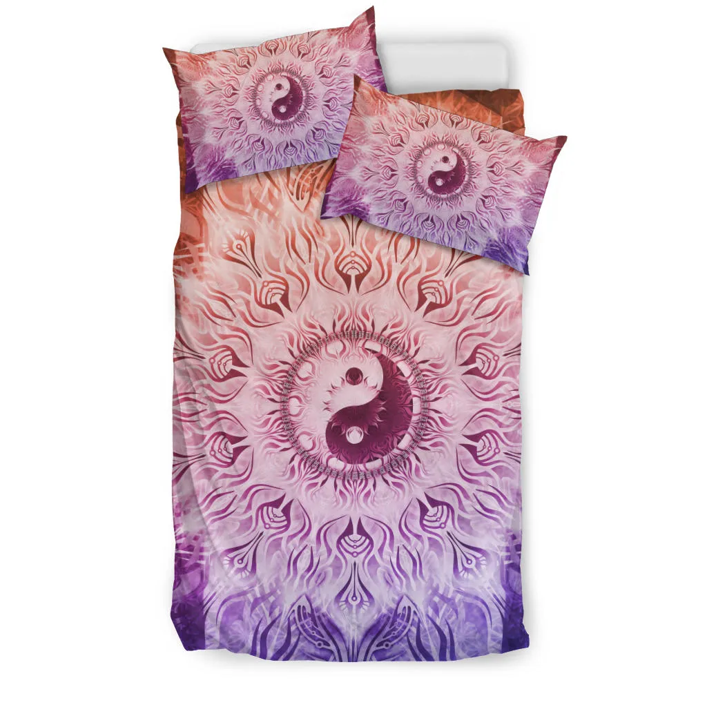 Fractalized Rainbow Yin & Yang Mandala | Bedding Set | Mandalazed