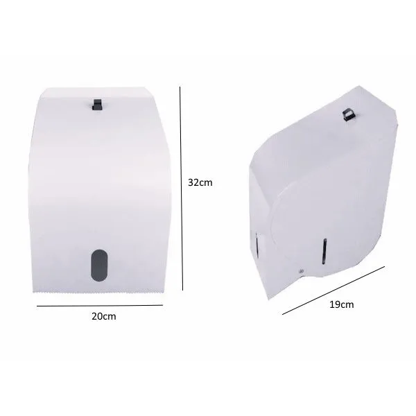 Gentility White Hand Towel Roll Dispenser Metal