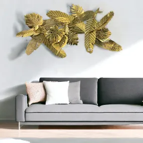 Golden Leaf Metal Wall Hanging