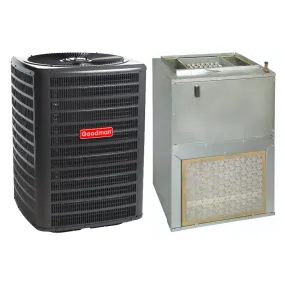 Goodman 2 Ton 14.5 SEER2 System: R32 Air Conditioner Condenser model GLXS4BA2410, Air handler model AWST24SU1308