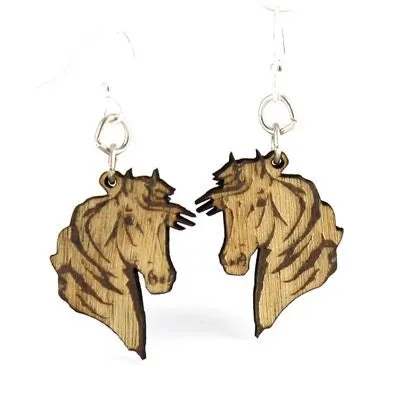 Green Tree Horse Profile Earrings #1488