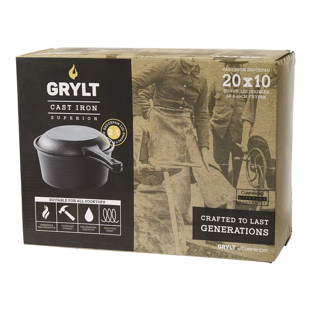 GRYLT 2 in 1 Cast Iron Saucepan 20cm