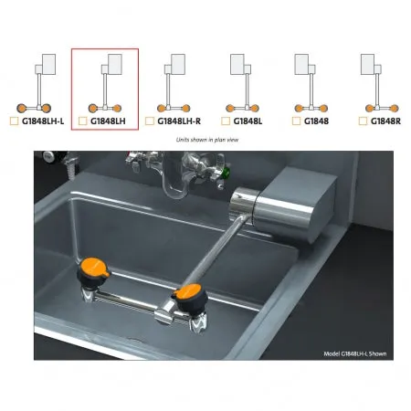 Guardian G1848LH Eyewash Station, Wall Mounted, Swing-Down, Left