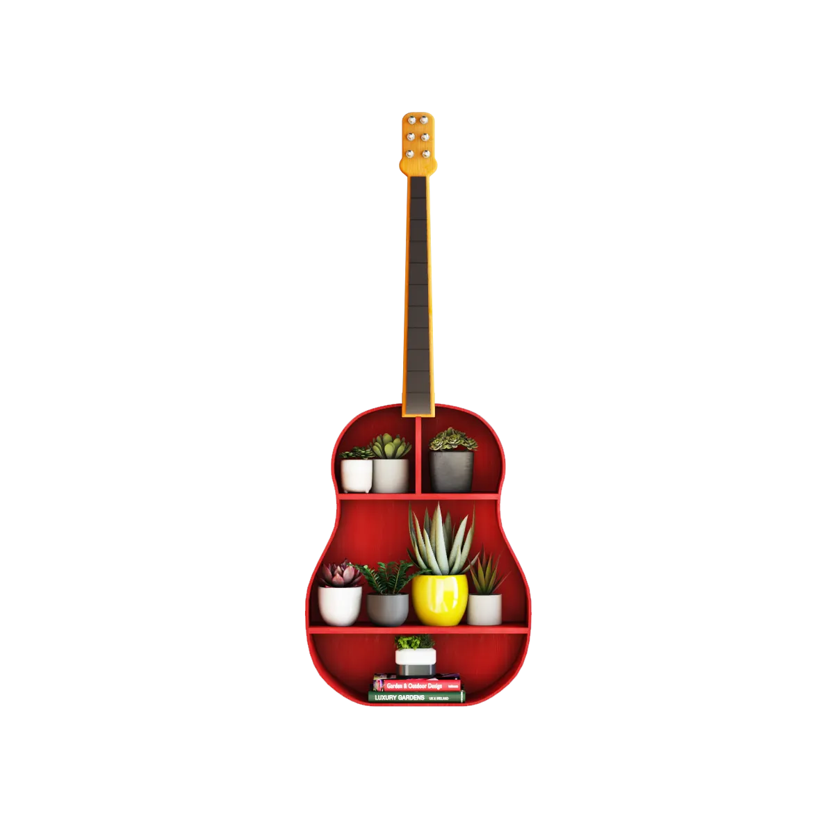 Handcrafted Guitar Shelf - Red | With love from India