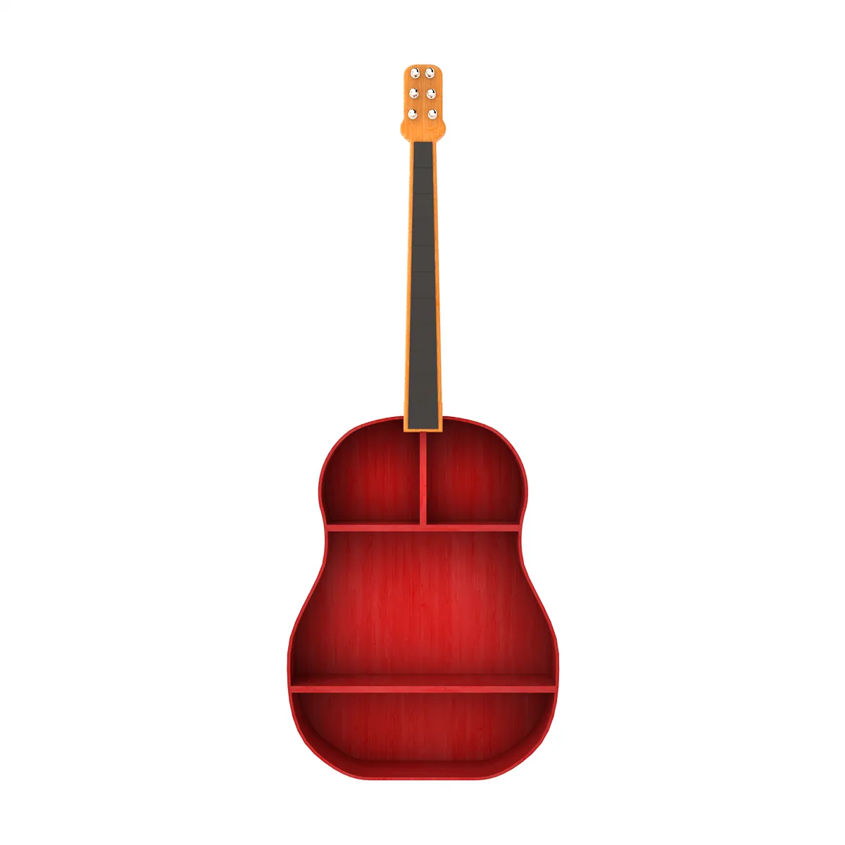 Handcrafted Guitar Shelf - Red | With love from India