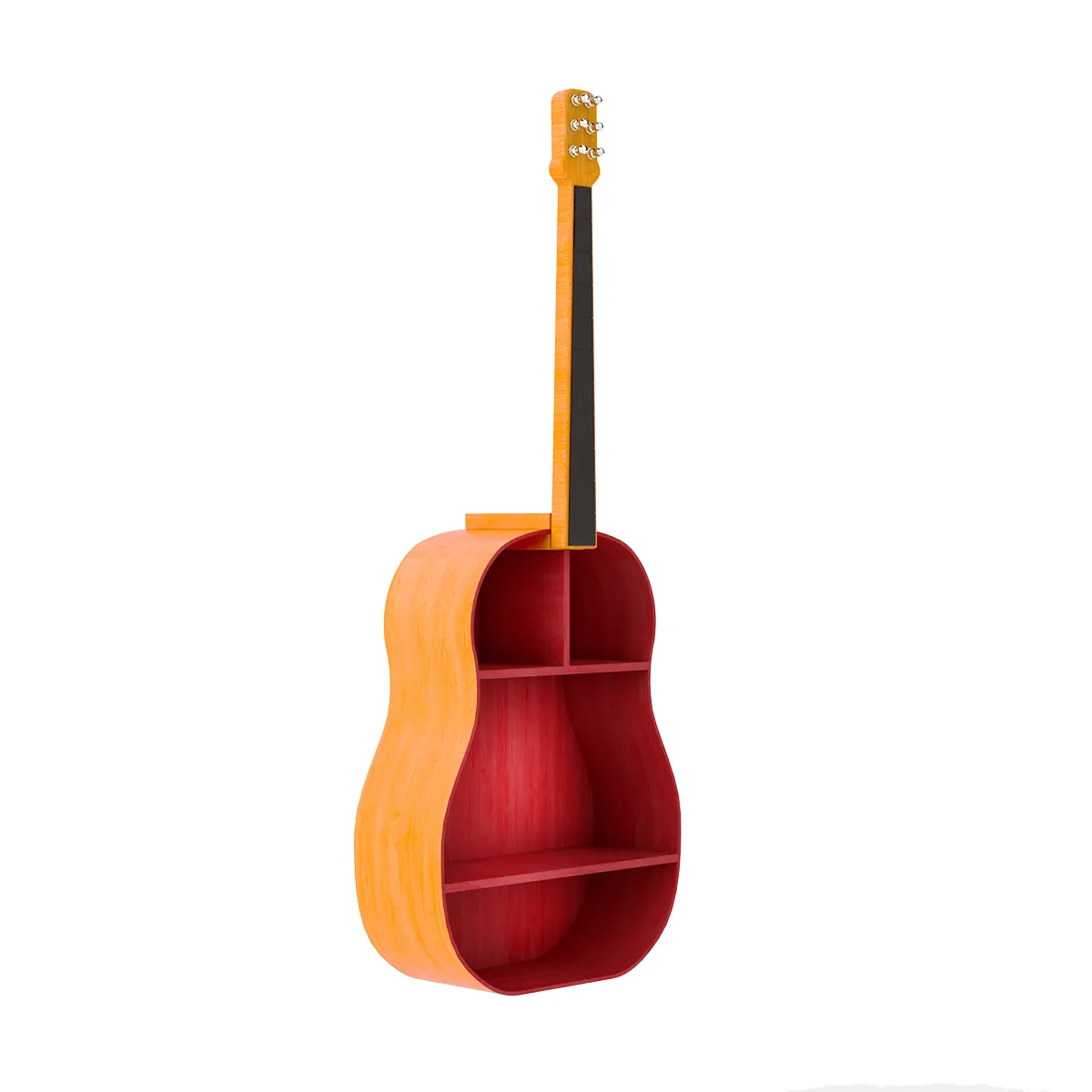 Handcrafted Guitar Shelf - Red | With love from India