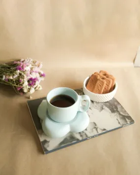 Handmade Floral Espresso Cup Saucer Set