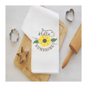 Hello Sunshine Tea Towel,  Summer Kitchen Décor, Summer Hostess Gift