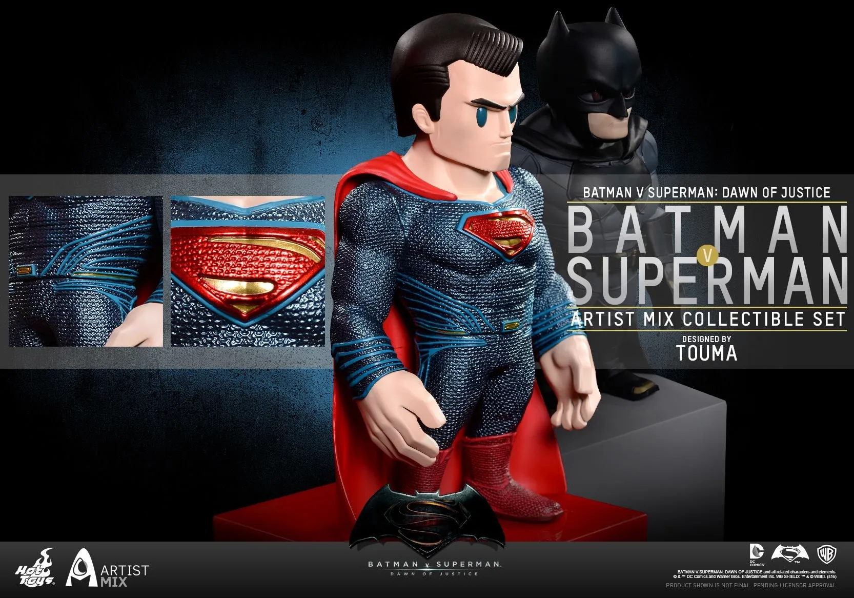 Hot Toys – AMC018-019 – BvS: Dawn of Justice - Batman & Superman Artist Mix Collectible Bobble-Head Designed by TOUMA