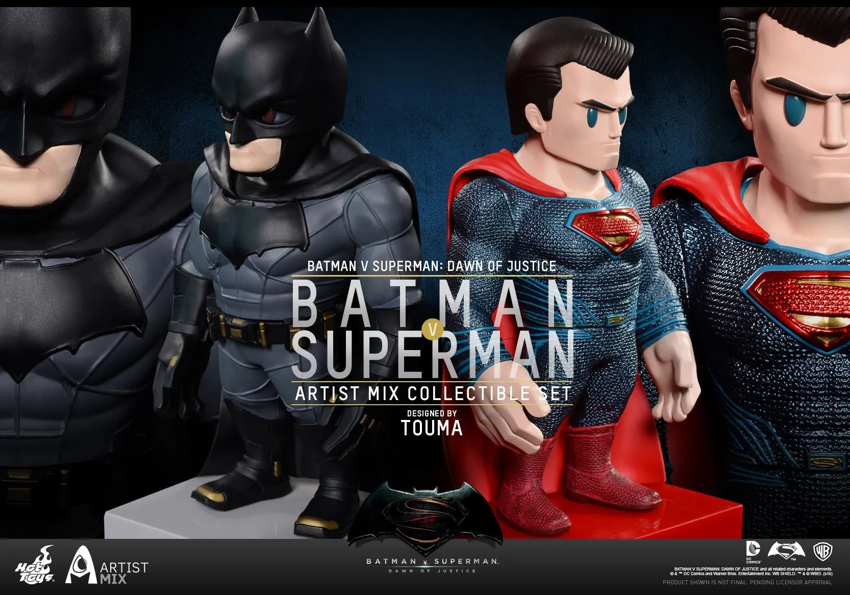 Hot Toys – AMC018-019 – BvS: Dawn of Justice - Batman & Superman Artist Mix Collectible Bobble-Head Designed by TOUMA