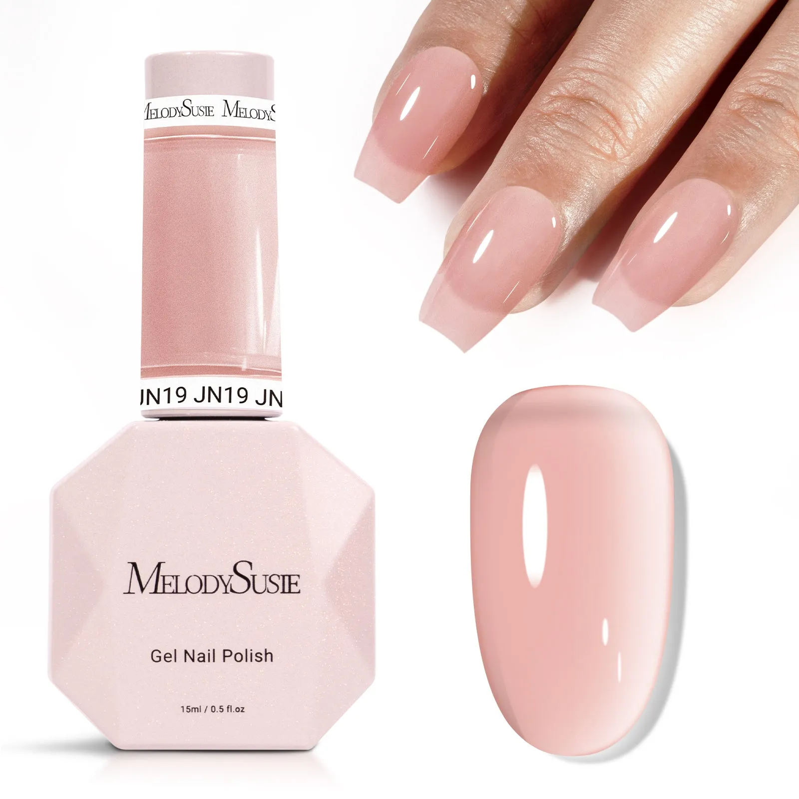 Jeweliver Jelly Gel Polish 15ml - Pink Rhodonite - JN19