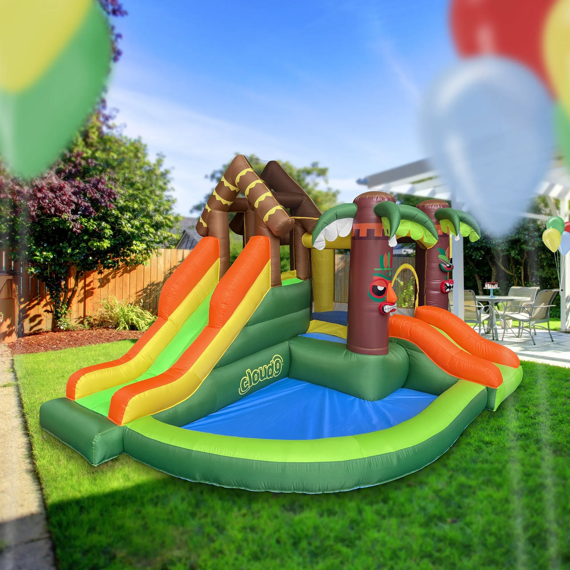 Jungle Bounce House for Kids with Blower - Two Slides, Large Jump Area