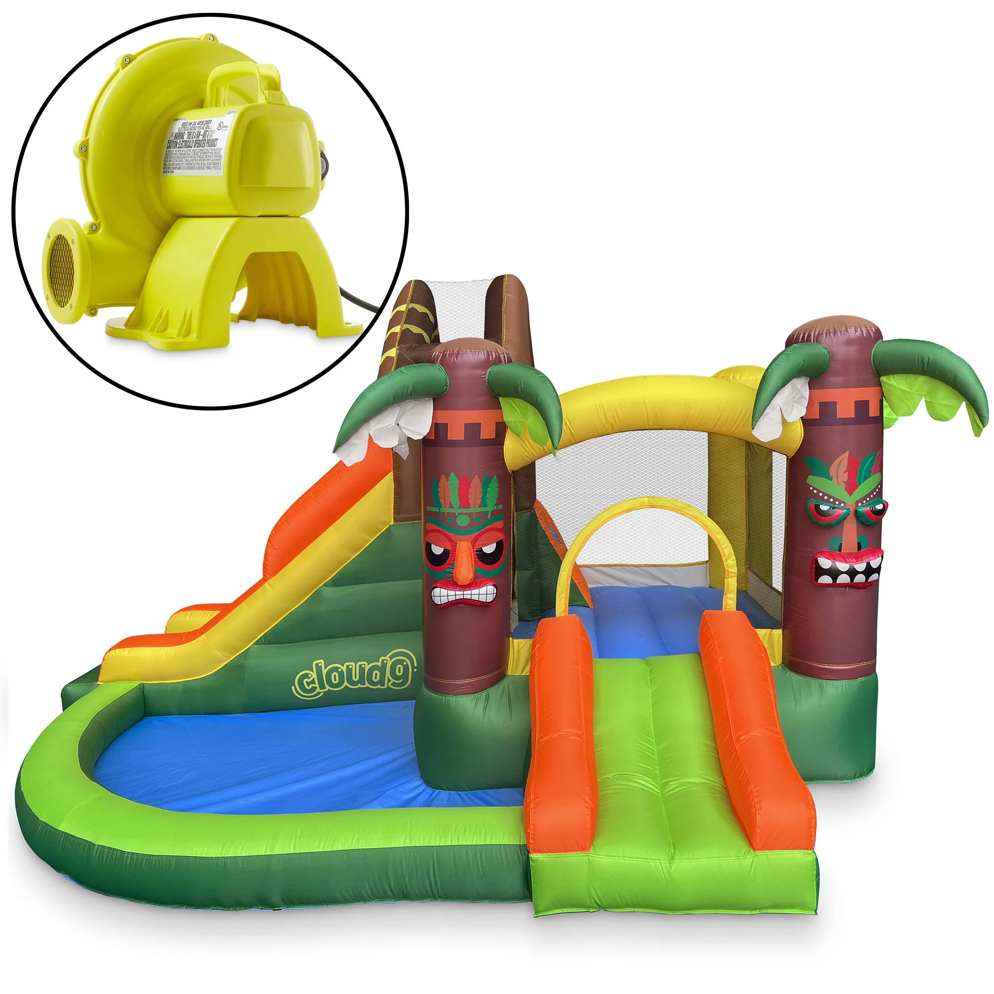 Jungle Bounce House for Kids with Blower - Two Slides, Large Jump Area