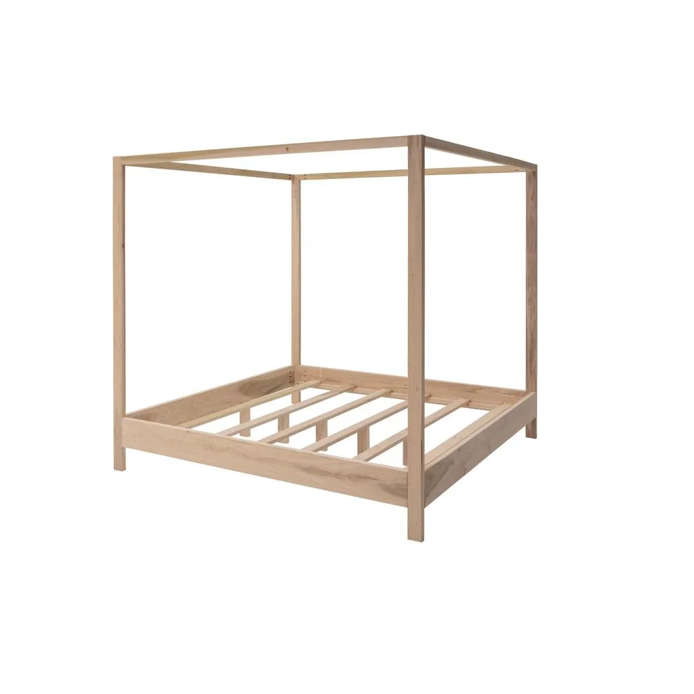 King Size Sustainable and Eco-friendly Modern Canopy Bed with Raised Platform