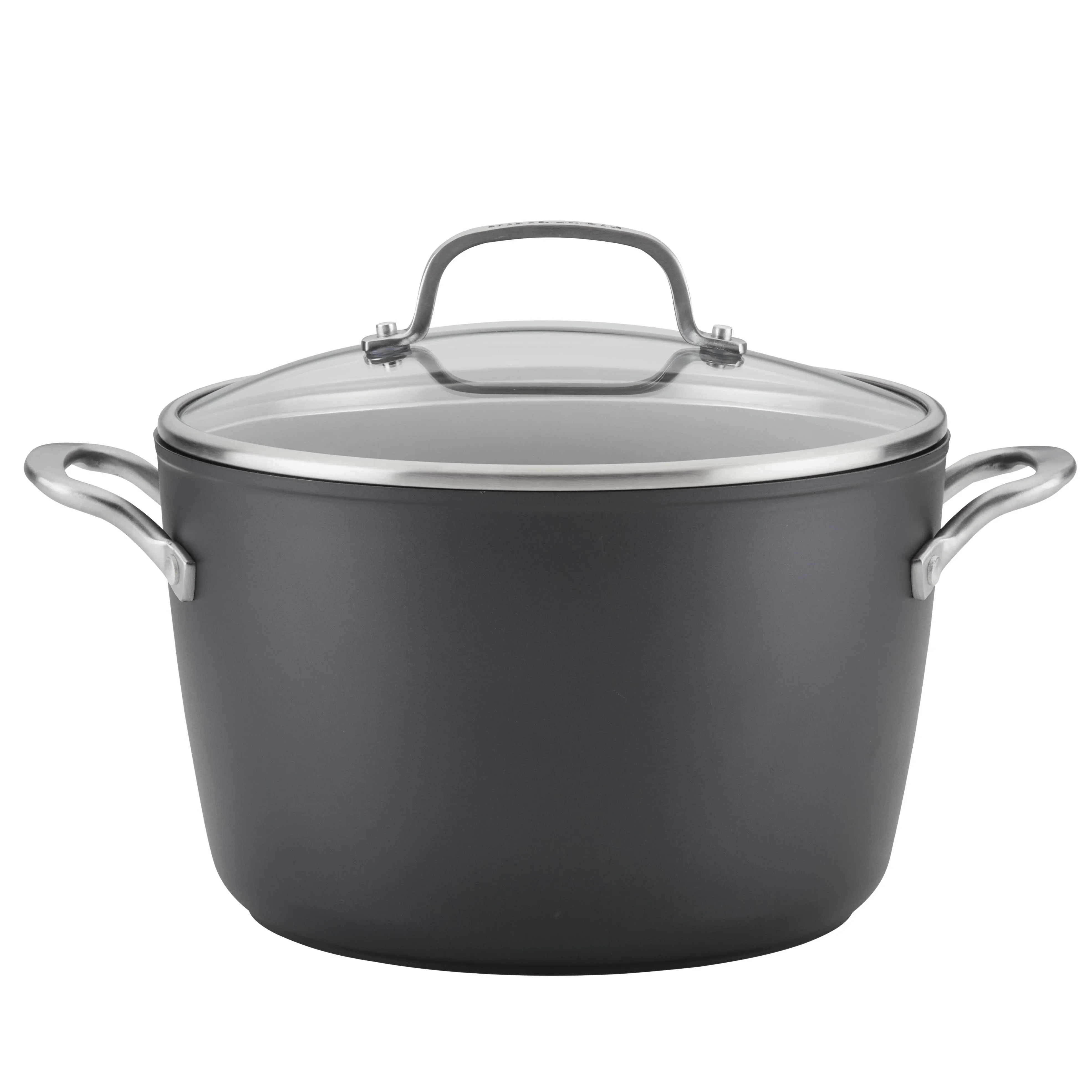 KitchenAid Hard-Anodized Induction Nonstick Stockpot with Lid, 8-Quart, Matte Black