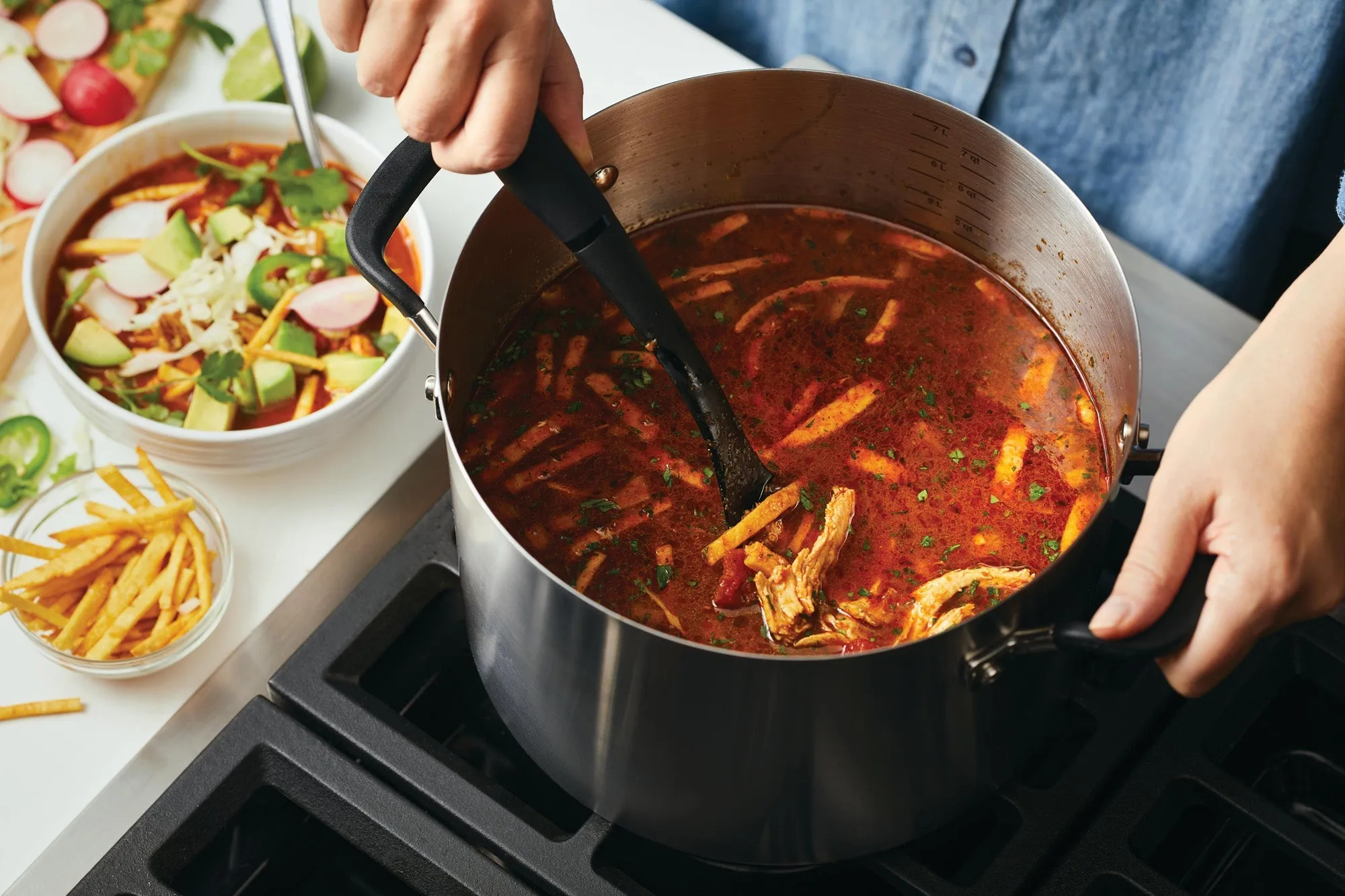 KitchenAid Stainless Steel Stockpot with Measuring Marks and Lid, 8-Quart, Brushed Stainless Steel