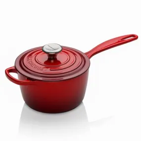 Le Creuset Signature Enameled Cast Iron Sauce Pan with Lid, 1.75-Quart, Cerise