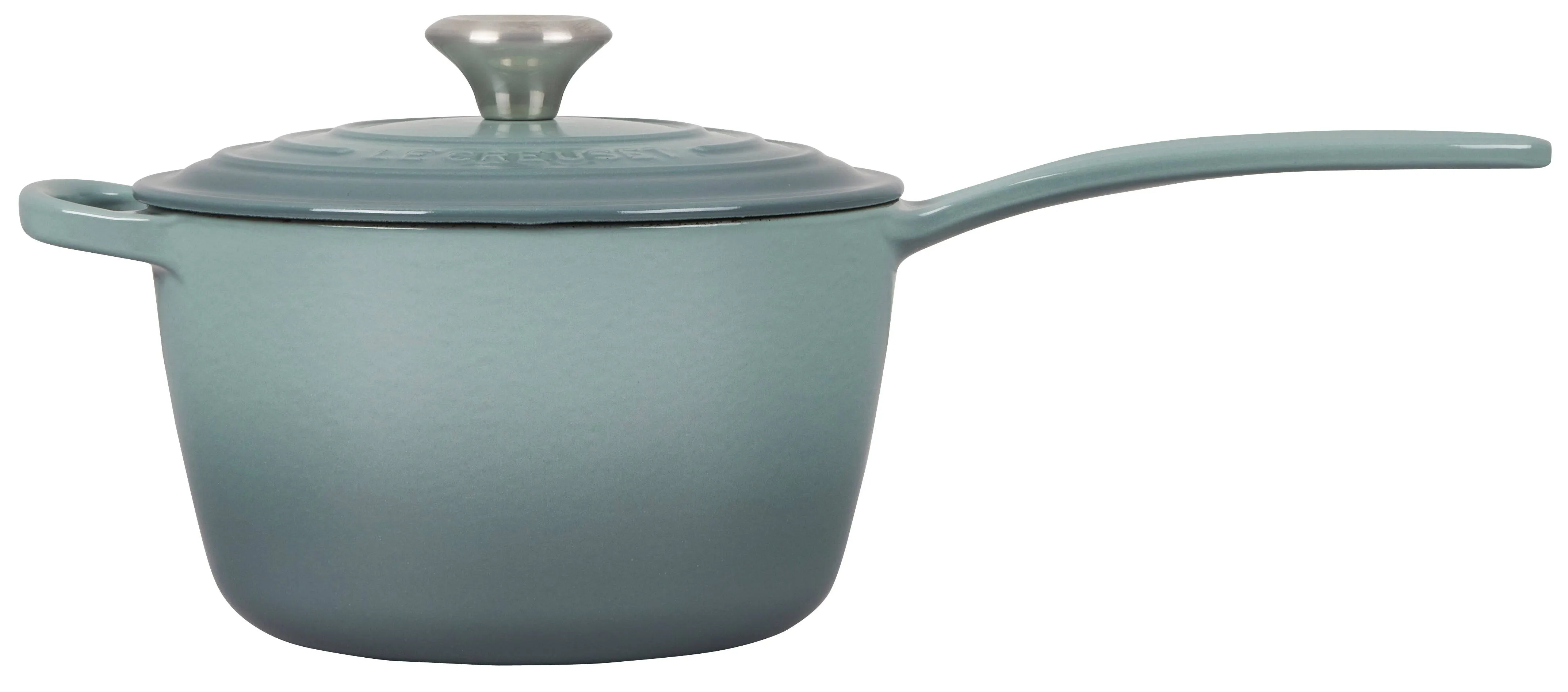 Le Creuset Signature Enameled Cast Iron Sauce Pan with Lid, 2.25-Quart, Sea Salt