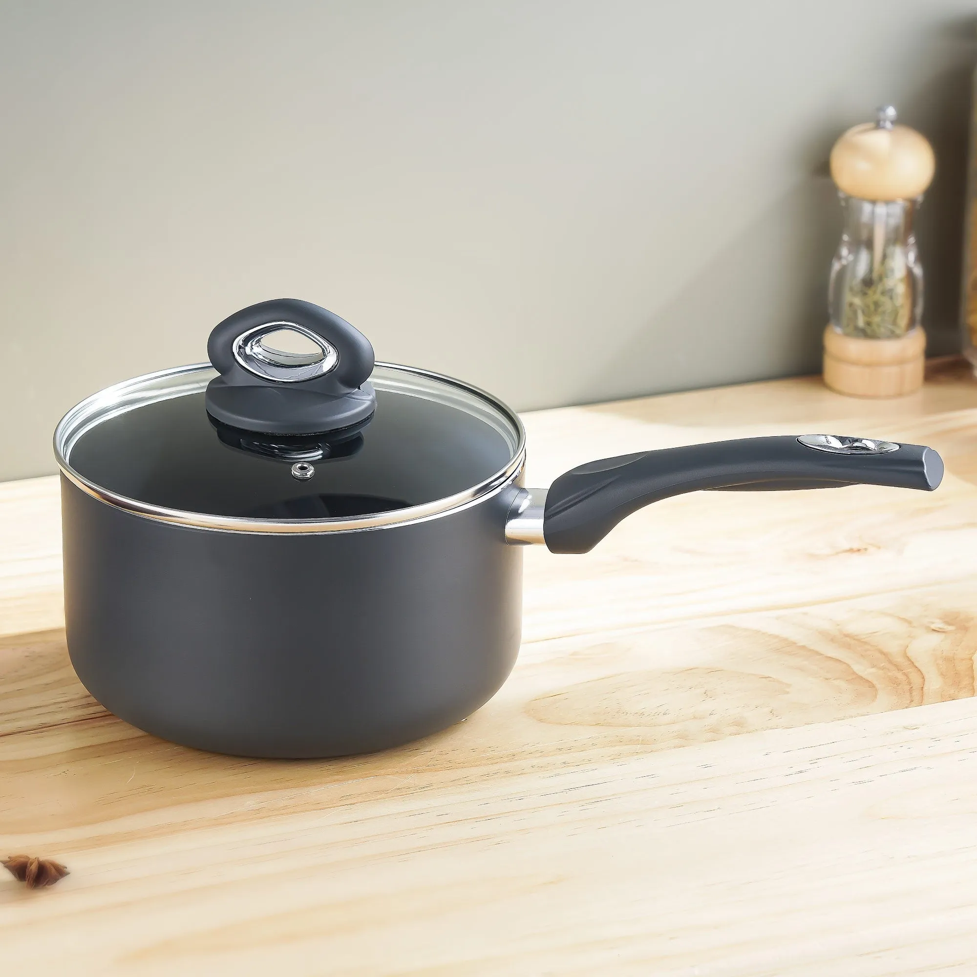 Lewis's Gourmet  Non-Stick 18cm Saucepan With Lid